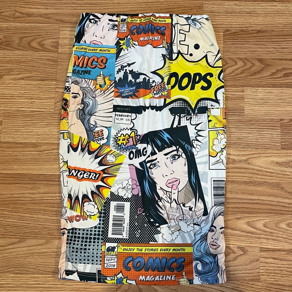 Comic midi skirt